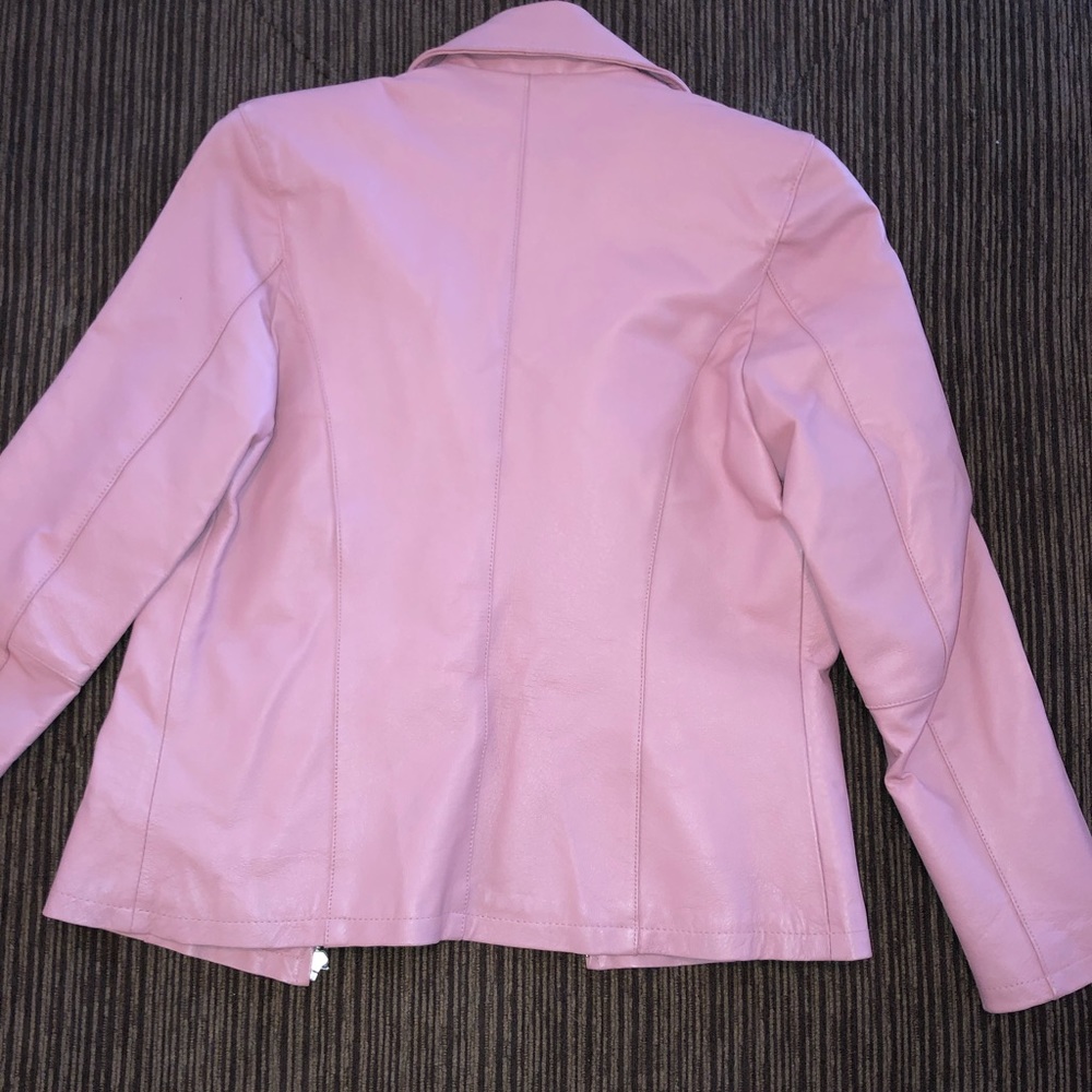 Pink Leather Jacket Size M